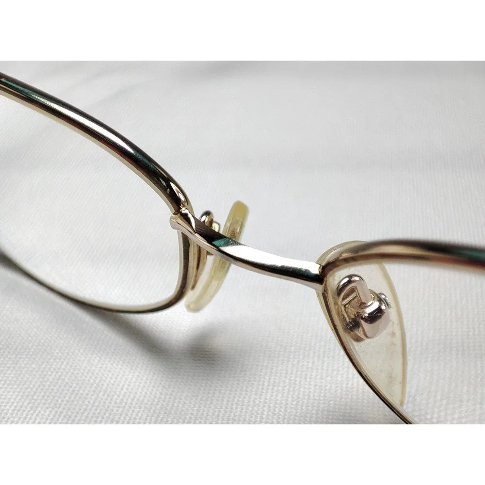 Seiko T095 Titanium Oval Eyeglass Frames Gold Filigree Japan 52-17-135